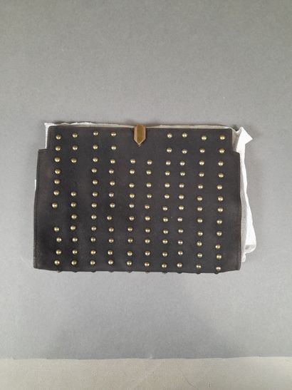 Set of two suede clutches, one in light brown,...