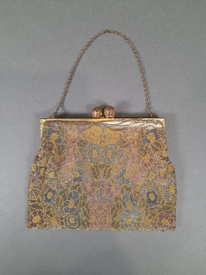 Metal beaded reticule bag decorated with...