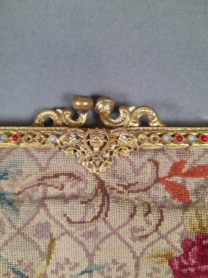 Petit point tapestry evening bag decorated...