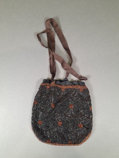 Evening bag decorated with flowers, embroidered...