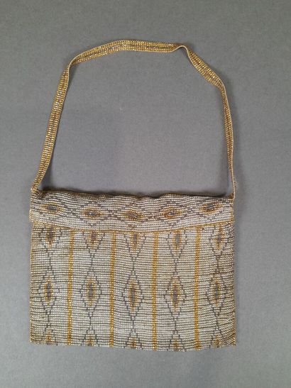Gold, silver and polychrome metal bead weave...