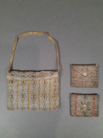 Gold, silver and polychrome metal bead weave...