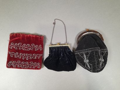 Set of three cut velvet bags adorned with...
