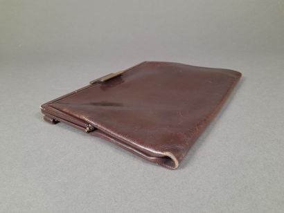 KLEIN, WIEN GRABEN.
Brown leather clutch...