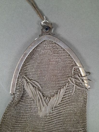 Set of two metal mesh reticule bags with...