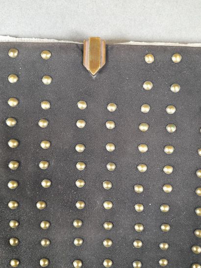 Set of two suede clutches, one in light brown,...
