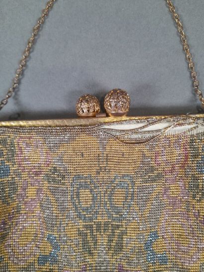 Metal beaded reticule bag decorated with...