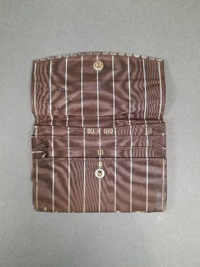 Set of two black fluted silk moiré or shaped...