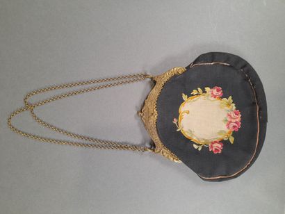 Lot including : 
- A petit point tapestry...