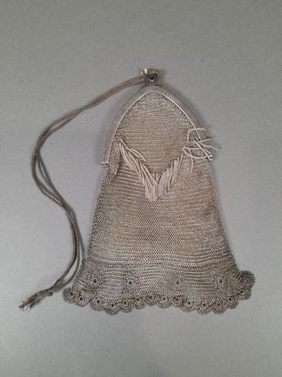 Set of two metal mesh reticule bags with...