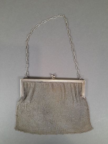 Set of two metal mesh reticule bags with...