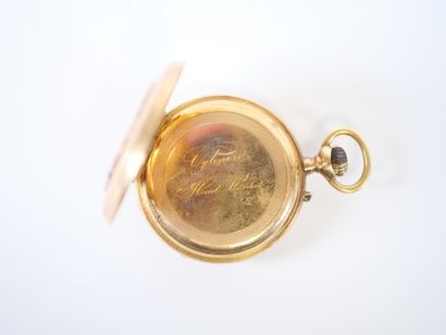 18K yellow gold collar watch, mechanical...