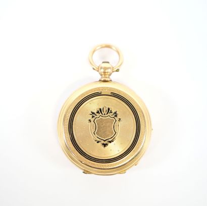 18K yellow gold collar watch, mechanical...