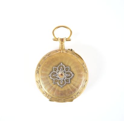 18K yellow gold collar watch, mechanical...