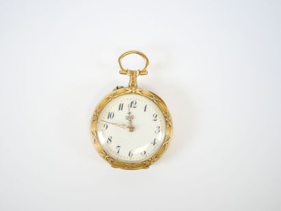 18K yellow gold collar watch, mechanical...