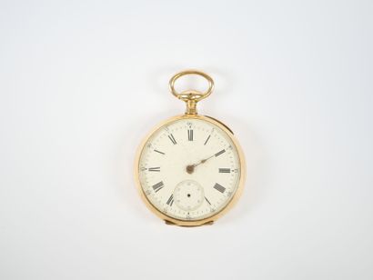 18K yellow gold gousset watch, mechanical...