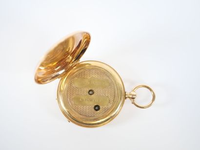 18K yellow gold gousset watch, mechanical...