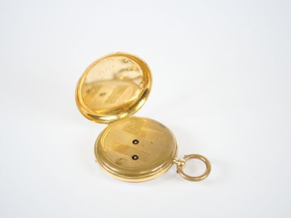 18K yellow gold gousset watch, mechanical...