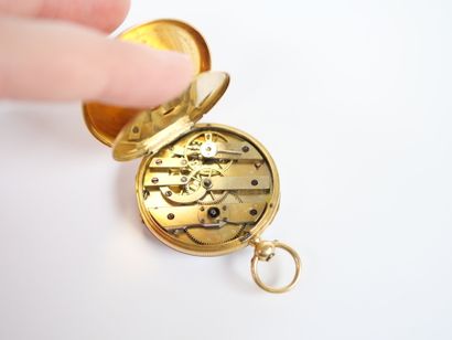 Collar watch in 18K yellow gold, mechanical...