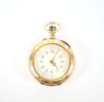 Collar watch in 18K yellow gold, mechanical...