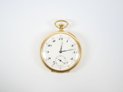 18K yellow gold gousset watch, mechanical...