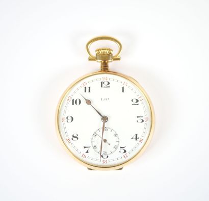 LIP.
18K yellow gold gousset watch, mechanical...