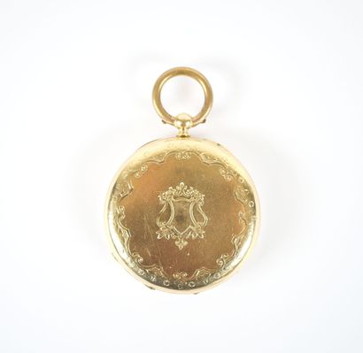 18K yellow gold gousset watch, mechanical...