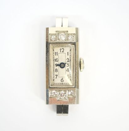 Rectangular ladies' wristwatch case in 18K...