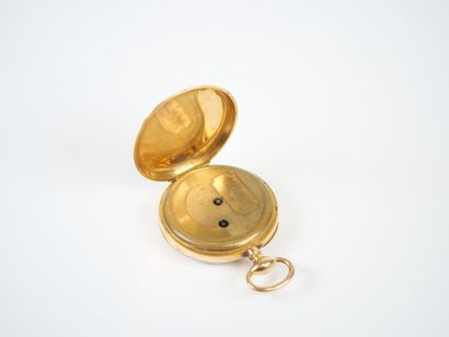 18K yellow gold gousset watch, mechanical...