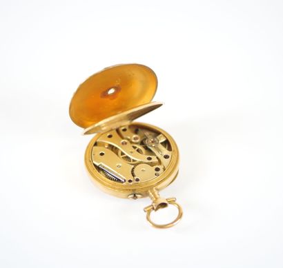 18K yellow gold collar watch, mechanical...