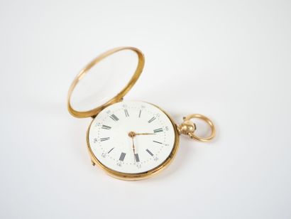 18K yellow gold collar watch, mechanical...