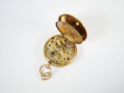 18K yellow gold collar watch, mechanical...