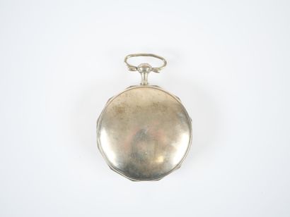 Silver gousset watch, key-operated movement,...