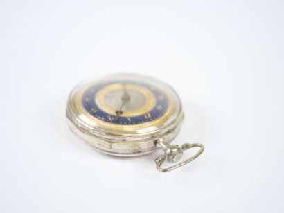 Silver gousset watch, key-operated movement,...