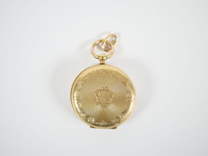 18K yellow gold collar watch, mechanical...