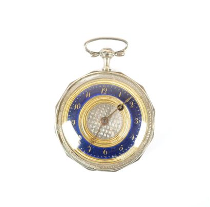Silver gousset watch, key-operated movement,...