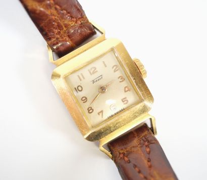 TISSOT.
Ladies' wristwatch, square case in...