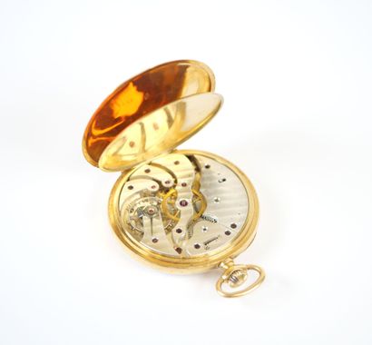 18K yellow gold gousset watch, mechanical...