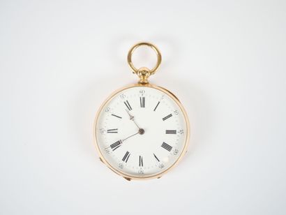 18K yellow gold gousset watch, mechanical...