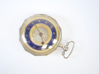 Silver gousset watch, key-operated movement,...