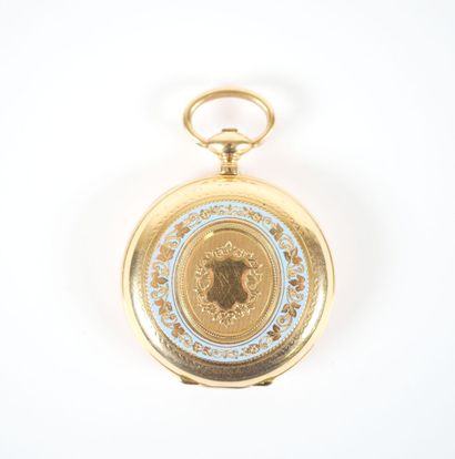18K yellow gold collar watch, mechanical...