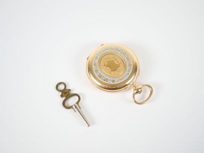 18K yellow gold collar watch, mechanical...