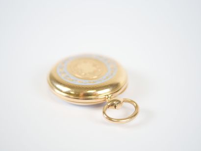 18K yellow gold collar watch, mechanical...