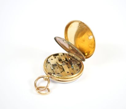18K yellow gold collar watch, mechanical...