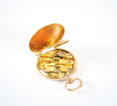 18K yellow gold collar watch, mechanical...