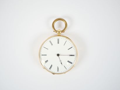 18K yellow gold gousset watch, mechanical...