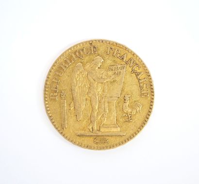 20 franc gold coin, Genie, 1848 A.