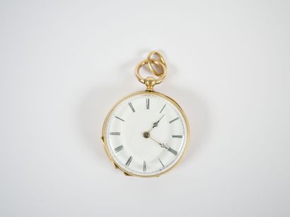 18K yellow gold collar watch, mechanical...