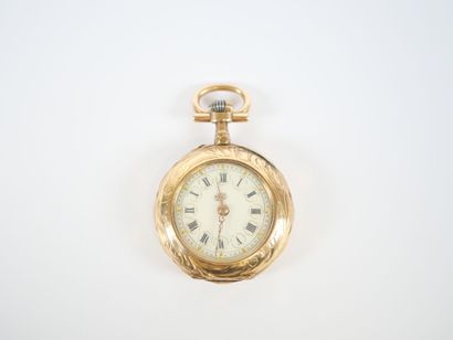 18K yellow gold collar watch, mechanical...