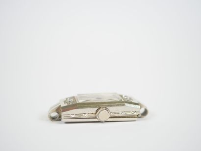 Rectangular ladies' wristwatch case in 18K...